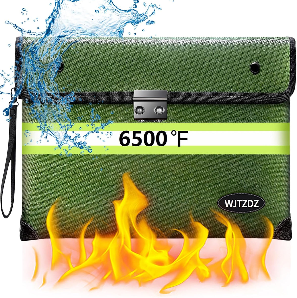 Upgraded 6500° Fireproof Money Bag for Cash,11.2"×7.7"& 8"×5"Small Fire Proof Money Bag for Cash with Reflective Strips,Portable Fire Safe Bag for Passports,Cash,Power Bank,Valuables