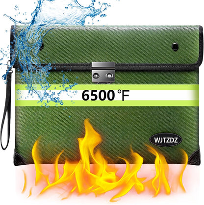 Upgraded 6500° Fireproof Money Bag for Cash,11.2"×7.7"& 8"×5"Small Fire Proof Money Bag for Cash with Reflective Strips,Portable Fire Safe Bag for Passports,Cash,Power Bank,Valuables