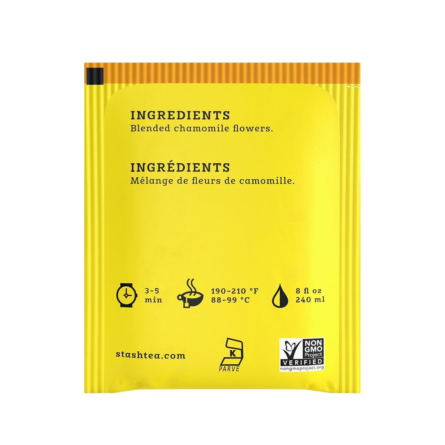 Stash Tea Chamomile Herbal Tea - Naturally Caffeine Free, Non-GMO Project Verified Premium Tea with No Artificial Ingredients, 20 Count (Pack of 6) - 120 Bags Total