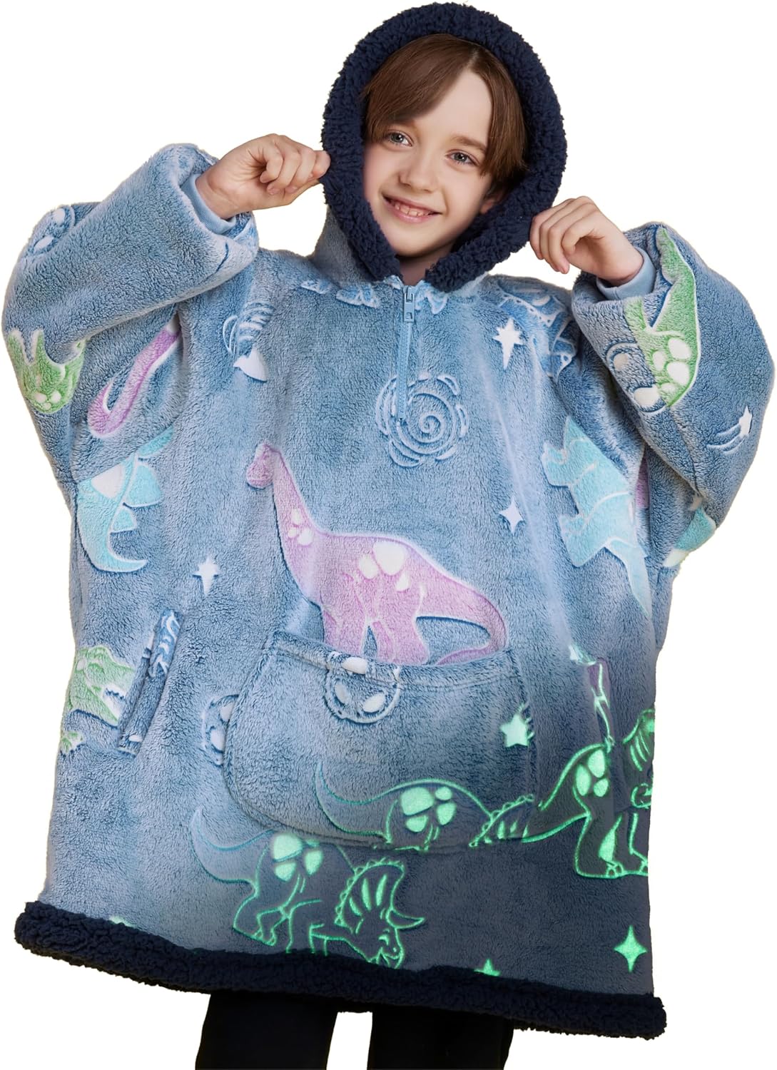 Giggling Getup Wearable Blanket Hoodie for Adults Gifts for Teen Girls Sister Women Sherpa Fleece Printed Hooded Blanket Sweatshirt Warm Cozy with Pocket & Sleeves Beige Cat
