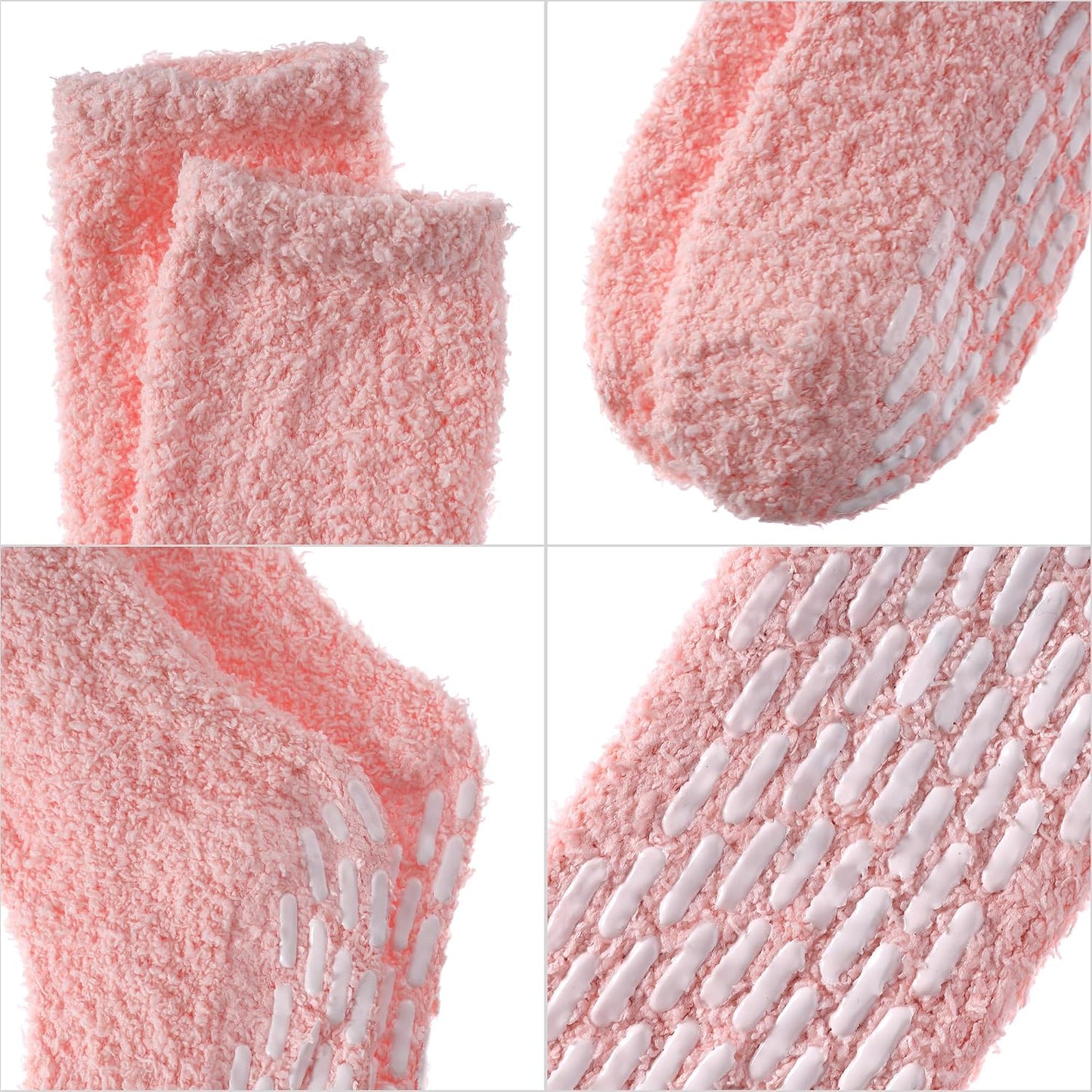 MQELONG Non Slip Hospital Socks with Grips for Women Winter Warm Cozy Fuzzy Slipper Soft Fluffy Sleep Socks