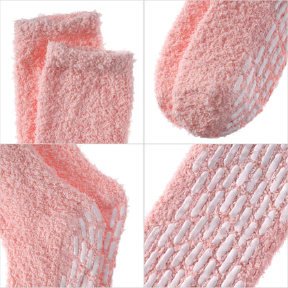 MQELONG Non Slip Hospital Socks with Grips for Women Winter Warm Cozy Fuzzy Slipper Soft Fluffy Sleep Socks