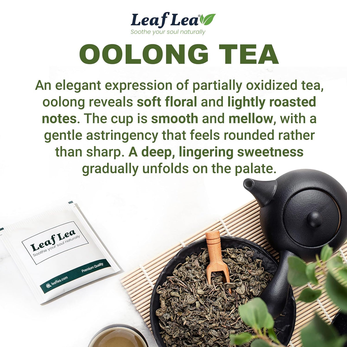 LeafLea Oolong Tea Bags, Post-Meal Comfort & Daily Ease, 80 Count