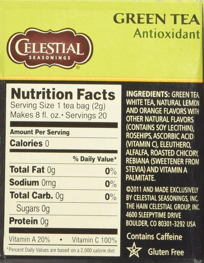 Celestial Seasonings Green Tea - 20 Tea Bags