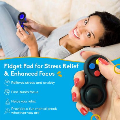 PILPOC theFube Fidget Cube, 6-Sided Stress Relief Infinity Cube for Adults & Kids, Boosts Concentration, Mindfulness Aid, Silent & Audible Modes, Stocking Suffers for Boys, Kids and Adults (Midnight)