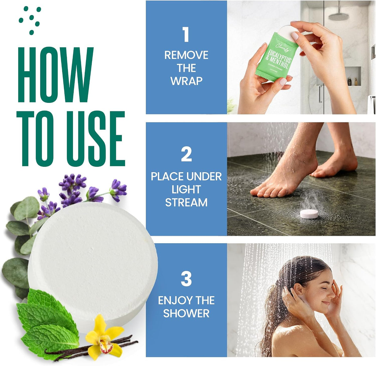Cleverfy Shower Steamers Aromatherapy Gifts for Women and Men, 18 Tablets