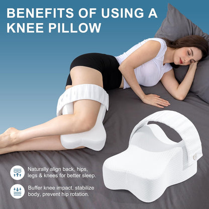 UJPFEO Knee Pillow for Side Sleepers,Leg Pillows for Sciatica,Knees,Hips,Joints Between Legs,Back Pain Relief When Side Sleeping Spine Alignment Support for Knee Surgery Recovery
