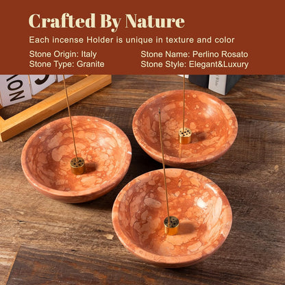 Koville Natural Marble Incense Holder, Incense Holder for Sticks with 9 Holes, Handmade Incense Burner Ash Catcher for Meditation Yoga SPA, Balsam Fir/Palo Santo/Sage/Cone (White)