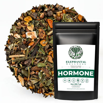 Elephantal Wellness Hormone Herbal Tea Ashwagandha, Vitex, Dong Quai, Shatavari & Raspberry Leaf Caffeine-Free, Non-GMO, 2oz (20 Servings)