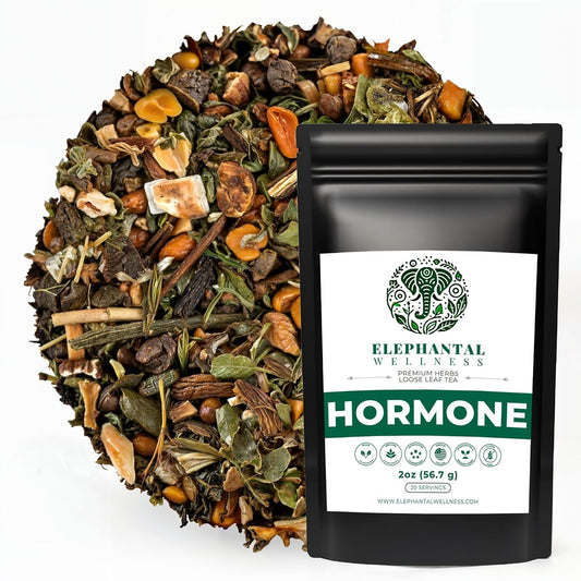 Elephantal Wellness Hormone Herbal Tea Ashwagandha, Vitex, Dong Quai, Shatavari & Raspberry Leaf Caffeine-Free, Non-GMO, 2oz (20 Servings)