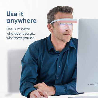 luminette 3 Light Therapy Glasses - Wearable Light Therapy Lamp - Natural Relief for Sleep Problems, Seasonal Mood Disorders & Jet lag - Portable Daylight Lamp (Blue)