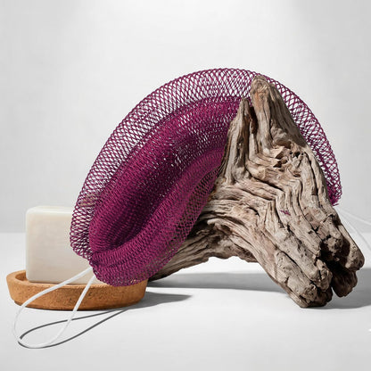 UJFQBH 3 Pieces African Bath Sponge African Net Long Net Bath Sponge Exfoliating Shower Body Scrubber Back Scrubber Skin Smoother,Great for Daily Use (Pink,Yellow,Purple)
