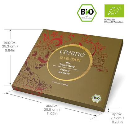Creano Organic Herbal Tea Sampler Gift Set - Tea Gift Box - 27 Organic Tea Bags in 9 Different Varieties 54 g