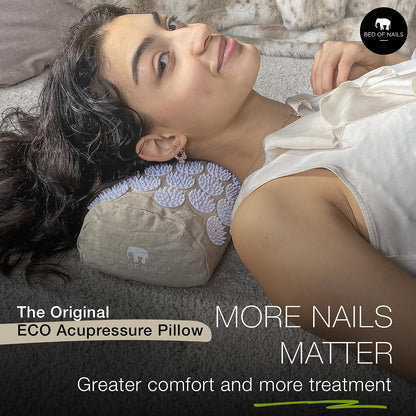 Bed of Nails ECO Set – Original Bon Acupressure Design with 10962 Precision Nails, Mat: 28.5 x 16.5 x 1", Pillow: 14.5 x 6 x 4"