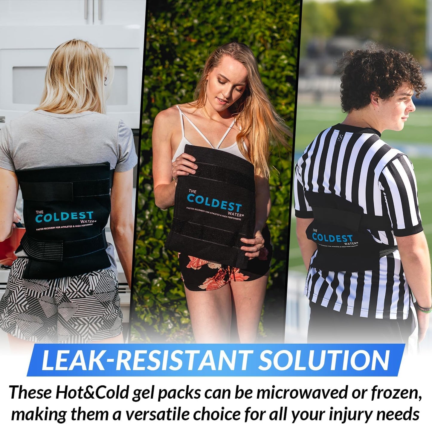Coldest Ice Pack for Back Pain Relief - All Body Multipurpose Ice Pack for Lower Back Pain, Swelling, Bruises, Surgery, Cramps - Hot & Cold Therapy - Reusable & Adjustable Gel (Large)