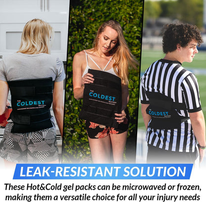Coldest Ice Pack for Back Pain Relief - All Body Multipurpose Ice Pack for Lower Back Pain, Swelling, Bruises, Surgery, Cramps - Hot & Cold Therapy - Reusable & Adjustable Gel (Large)