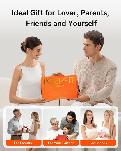 IKEEPFIT Portable Heating Pad for Back, FSA Eligible HSA, Cordless Heat Belt with Massager for Lower Back Pain Relief, Battery Powered 8000 mAh Rechargeable, MAXwarm 3.0, Gift for Women Men 90-310 lb