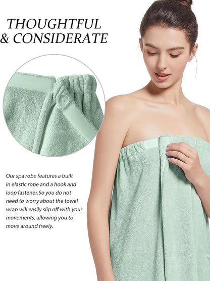 Women'S Soft Wrap Towel Full Length，Bath Robe After Shower Female Plush Long，Spa Bathrobes Lightweight With Pockets