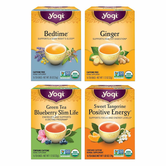 Yogi Premium Wellness Variety Pack, 16 Tea Bags (4 Pack)