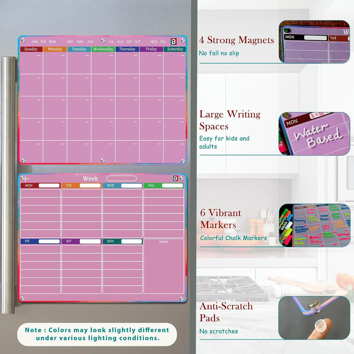 4 PCS Reusable Dry Erase Habit Tracker & Goal Planner |8.3 x 11.7''| with 6 PCS Magnetic Dry Erase Markers, Used as Fitness Planner, Reward, Behavior Chart & Chore Chart for Kids and Adults…