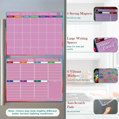 4 PCS Reusable Dry Erase Habit Tracker & Goal Planner |8.3 x 11.7''| with 6 PCS Magnetic Dry Erase Markers, Used as Fitness Planner, Reward, Behavior Chart & Chore Chart for Kids and Adults…