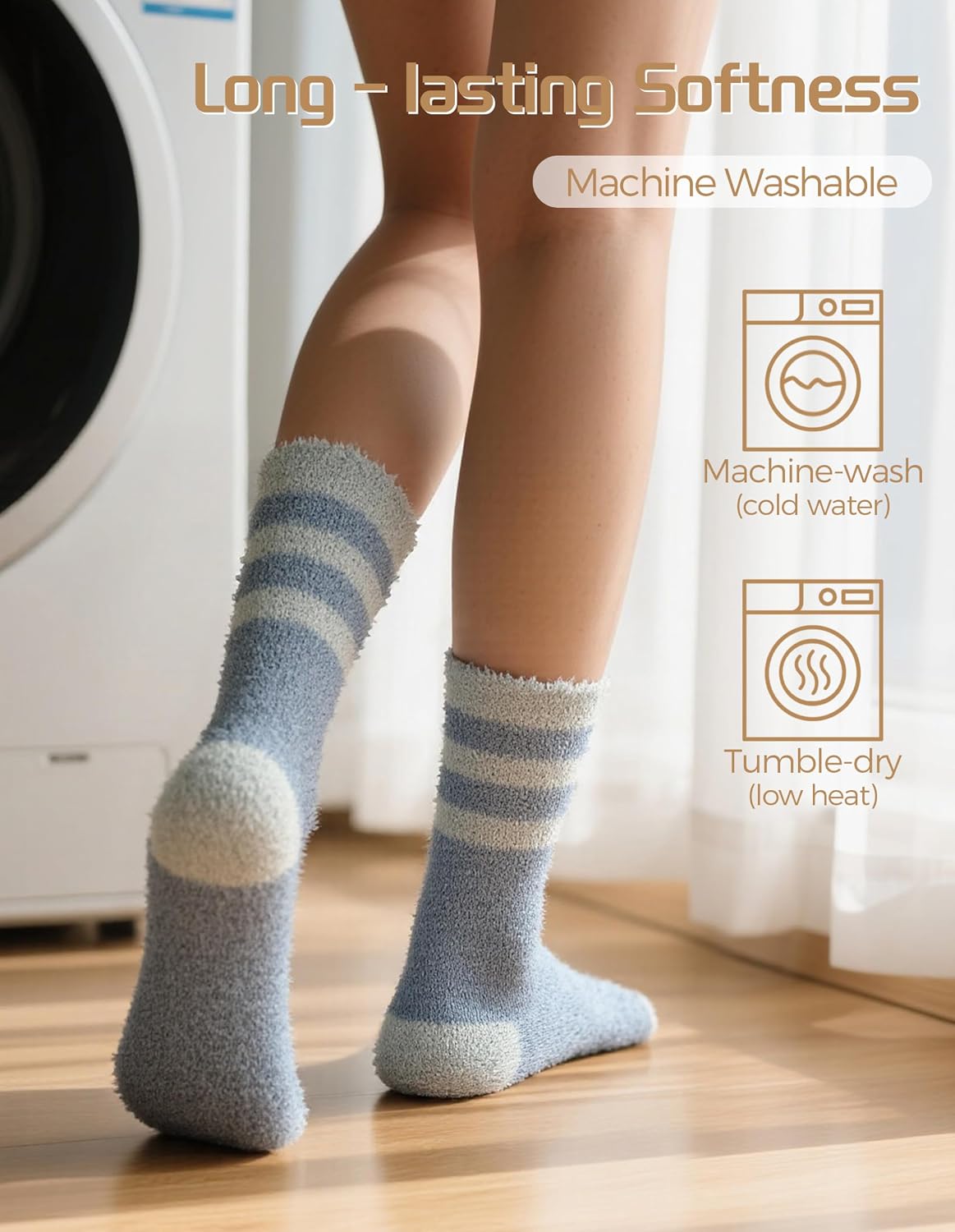 TEHOOK Warm & Cozy Gifts for Women, Fluffy Fuzzy Plush Sleeping Slipper Socks - Soft Warm Fabric