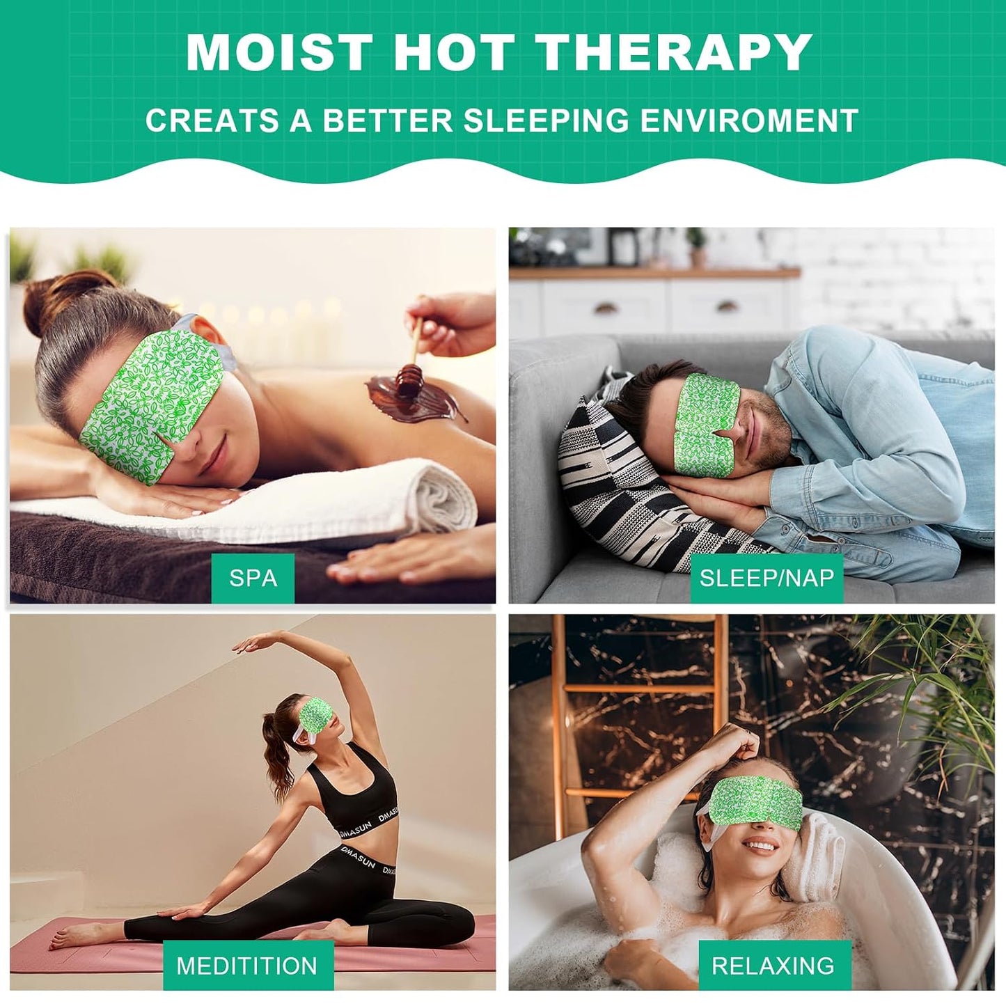 16 Packs Steam Eye Mask,Warm Eye Compress for Dry Eyes Sleep Mask,Hot Auto Heated Eye Masks Relaxing Items for Women Moist Heat for Eyes Soothing Eye Fatigue,Disposable EyeMask for SPA Essentials