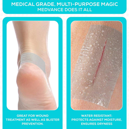 MedVance Silicone Tape Medical, Perforated Surgical Tape Sensitive Skin, Waterproof Tape for Skin, Medical Tape for Wound Care, Eyelash Tape, Gentle Skin Tape, 1" Width (1 Pack, 180 Inches)