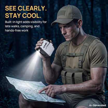 AJVV Portable Waist Fan Wearable Belt Fan Clip on Fan for Shirt, 40H Max Personal Cooling, for Camping, Outdoor, Jobsite, Travel (Off-white)