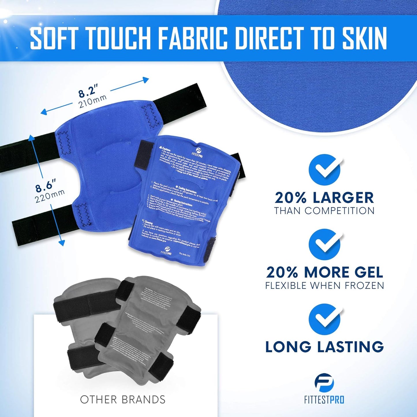 Fittest Pro Knee Ice Pack Wrap for Pain Relief, Reusable Hot and Cold Therapy Wrap for Swelling, Recovery, and Therapy for Arthritis, Meniscus Tear and ACL