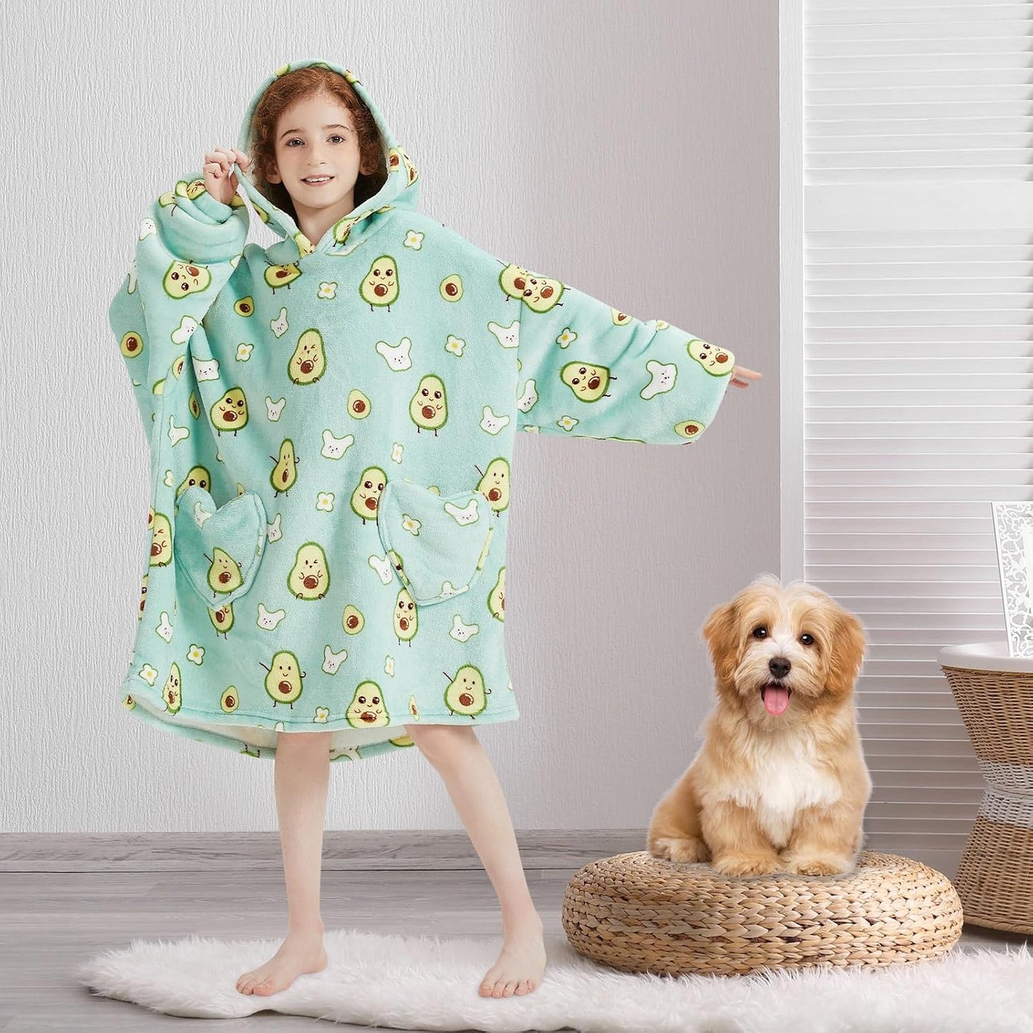 Fiosnow Glow in the Dark Unicorn Blanket Hoodies for Kids 6-13YR Oversize Wearable Blanket Hoodies for Boys Girls Teens