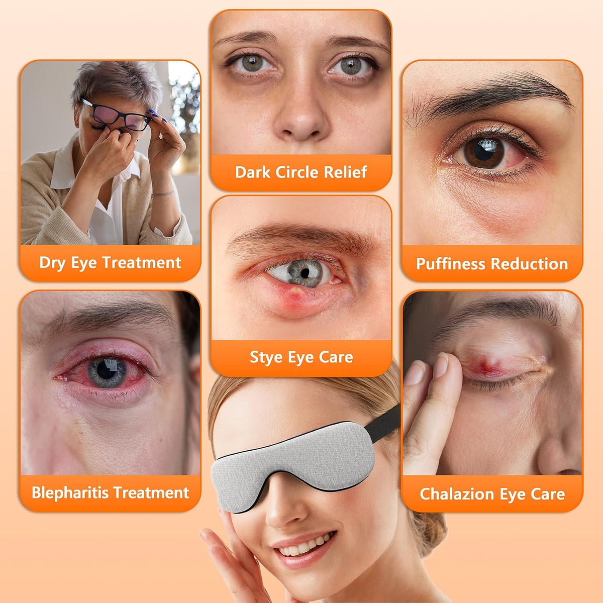 Heated Eye Mask – Warm Compress for Dry Eyes, USB Electric Heating Pad for Stye & Chalazion Eye Treatment, Eye Sleep Mask for Dark Circles and Puffiness Relief, FSA Eligible (Pink)