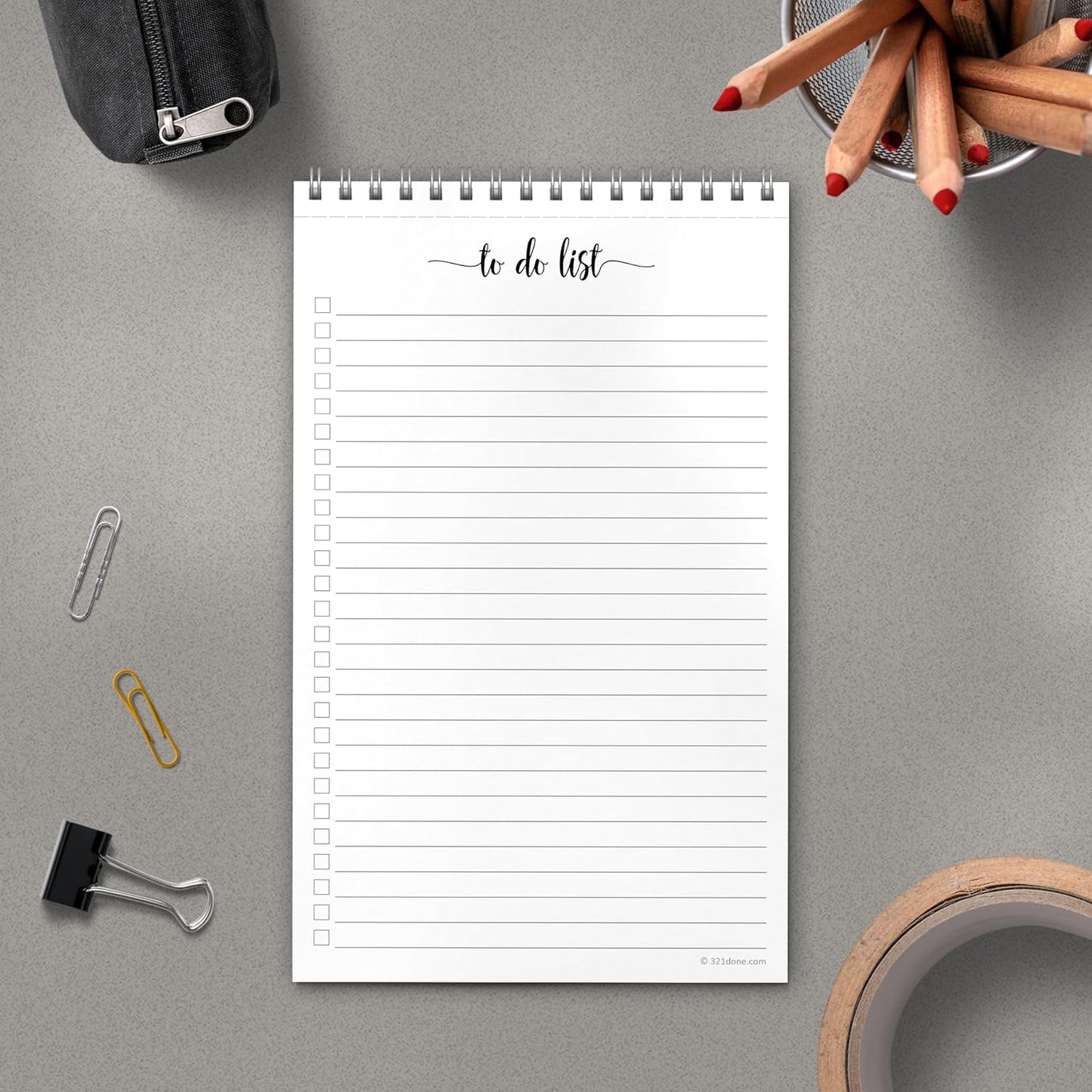 321Done To Do List Notepad, 5.5x8.5 Inches, 50 Sheets, College Ruled
