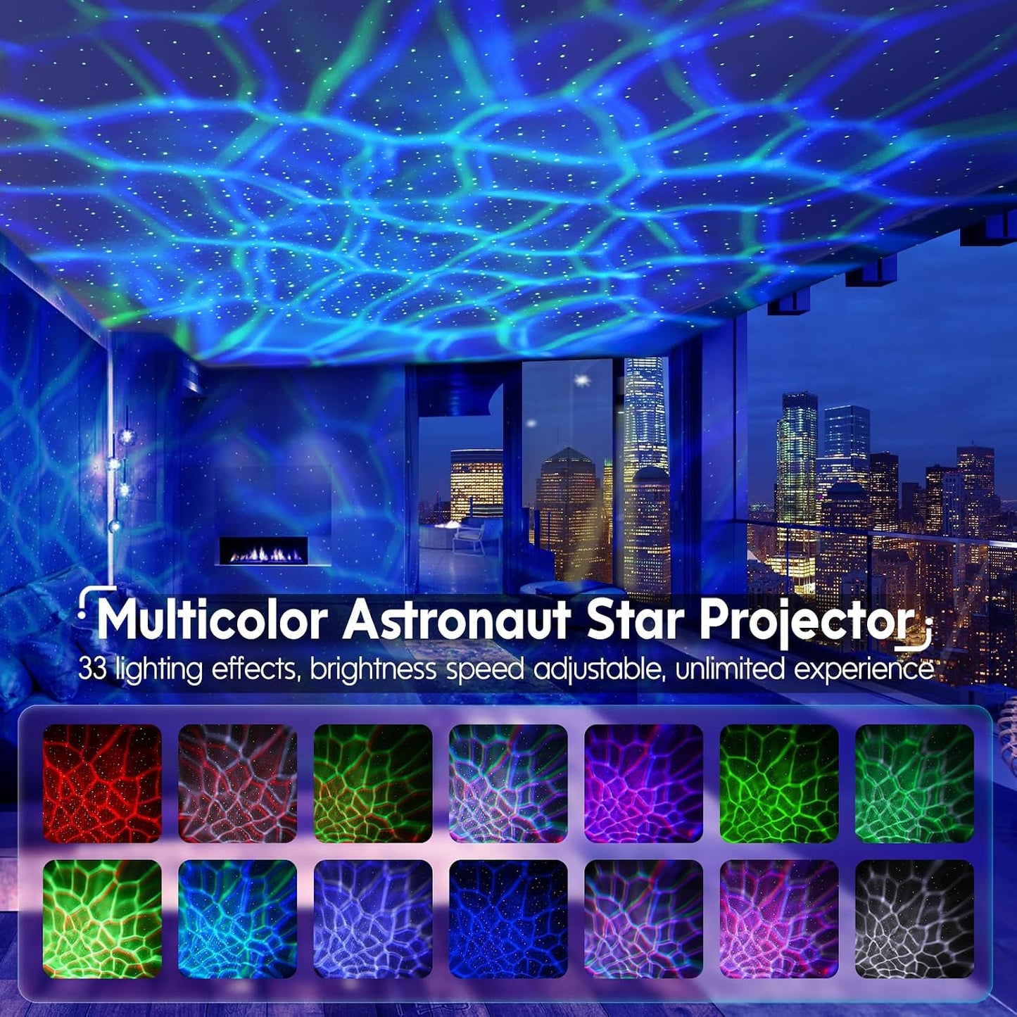Rossetta Astronaut Galaxy Star Projector Night Light Projector for Kids | 29 Lighting Effects, Night Light Mode, Magnetic Head, Remote Control, Auto-Off Timer, Gifts for Kids, Adults, Party, Birthday