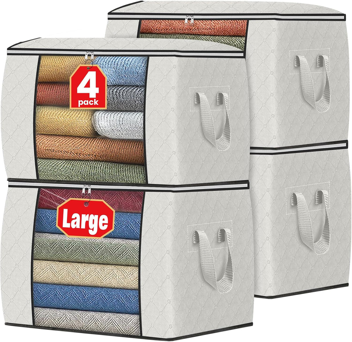 Fab totes Storage Bags for Clothes Blanket Storage Bins with Lids