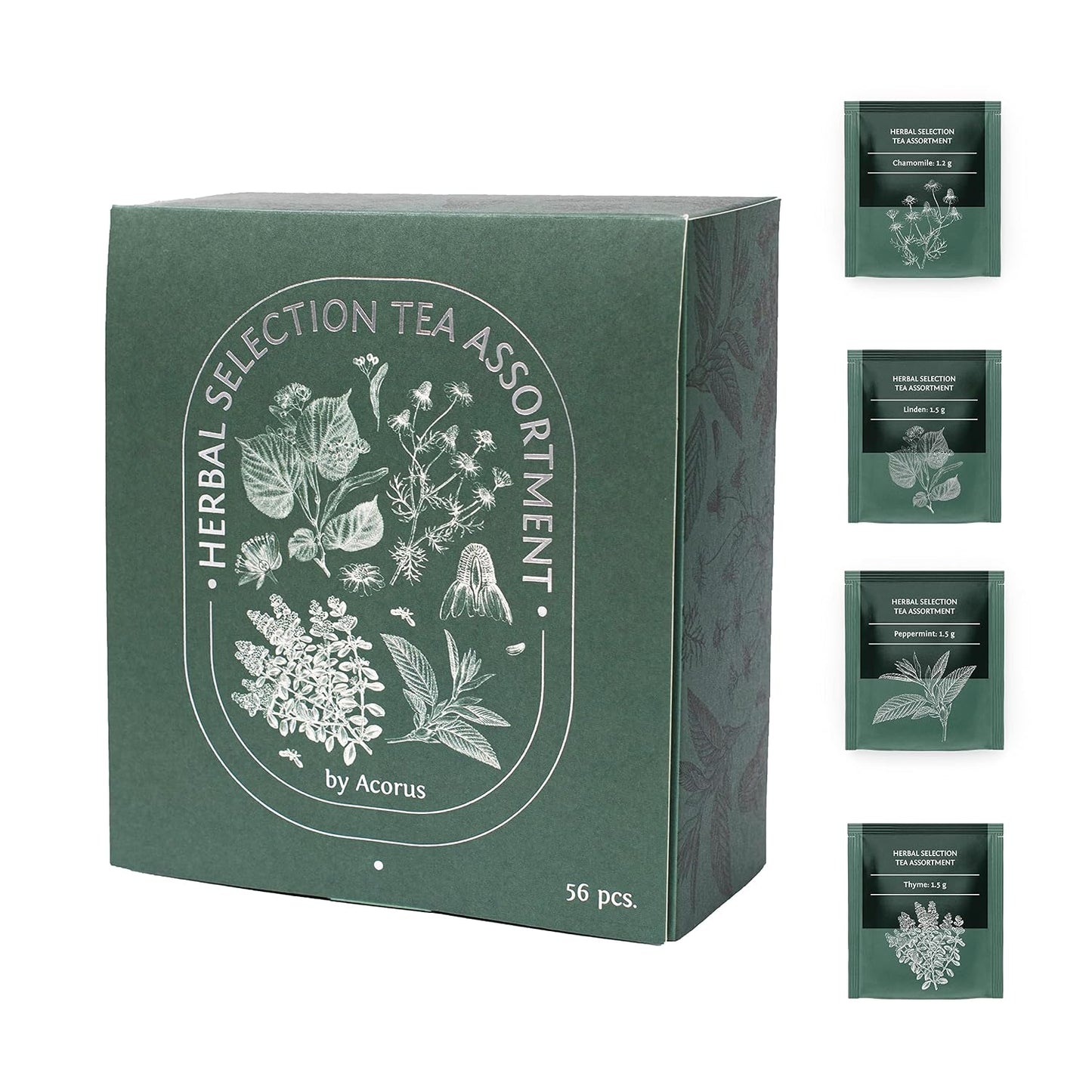 ACORUS Rituals Tea Set - Natural Fruit and Herbal Variety Pack, Tea Gift Set of 6 Different Teas, Sampler of 60 Bags Individually Wrapped