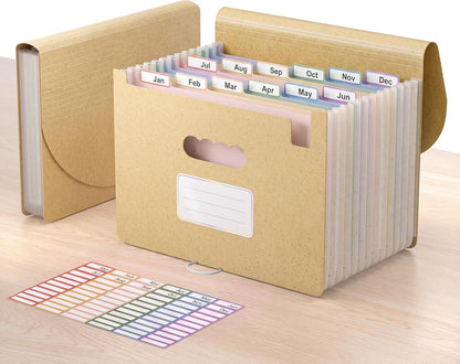ThinkTex Accordion File Organizer, 12 - Pocket Expanding File Folders