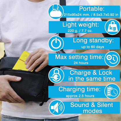 Cell Phone Lock Box with Timer for Self-Discipline, Portable Time Lock Box Suitable for iPhone and Android Smartphones, Phone Jail Box with Timer to Reduce Screen Time, Mindfulness Gift