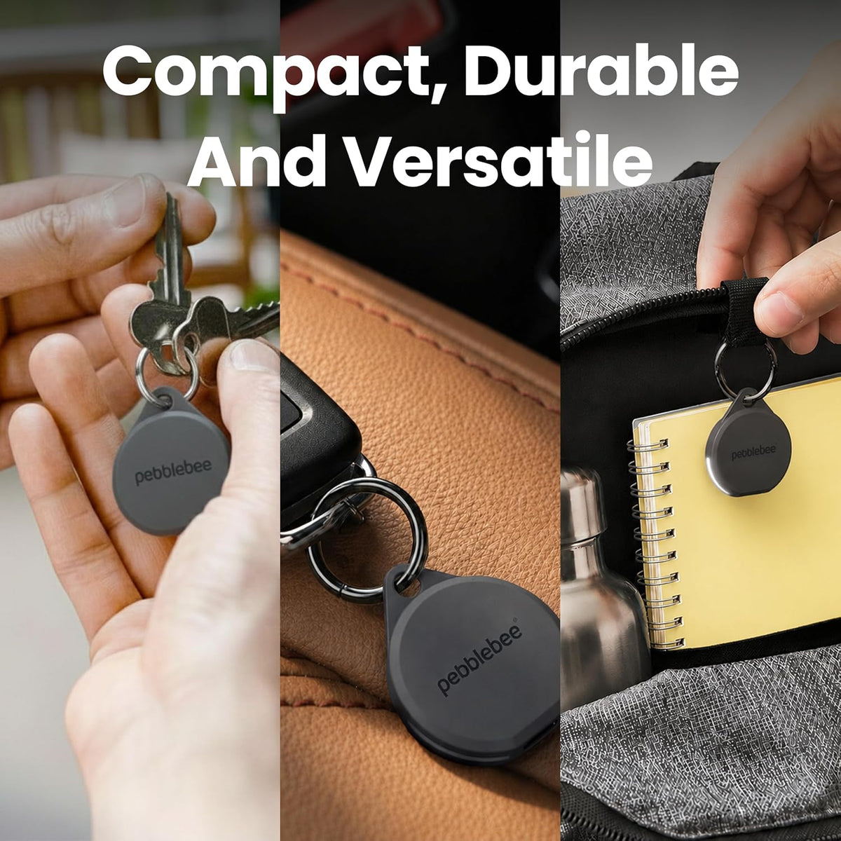 Pebblebee Clip 5 Bluetooth Tracker Tag for Keys & Bags, 130dB Siren