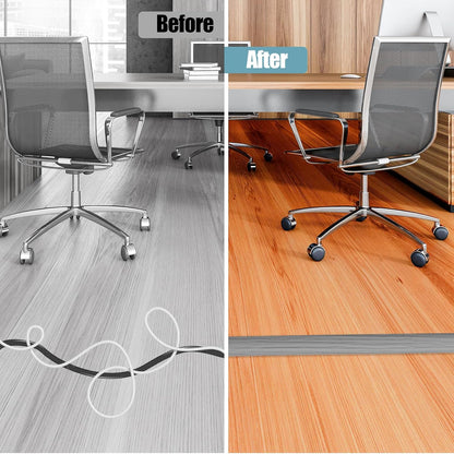 Floor Cord Cover Self Adhesive Cord Hider,10FT Cable Management, Extension Strip Protector for Wires, Prevent Cable Trips for Offices, Gyms, Exhibitions Cavity 0.39"(W) x 0.27"(H) BrownWood