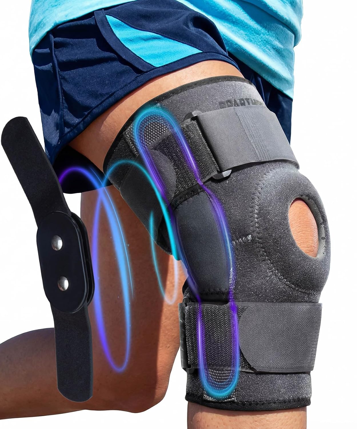 Sparthos Hinged Knee Brace - Relieves ACL, MCL, Meniscus Tear, Arthritis, Tendon Pain - Dual Metal Side Stabilizers - Support for Running, For Men and Women Check Size Chart (Large, 15½-20″ Thigh)