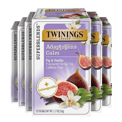 Twinings Superblends Sleep+ Herbal Tea with 1mg Melatonin Camomile, Cinnamon & Vanilla, Naturally Caffeine-Free, 16 Tea Bags (Pack of 1), Enjoy Hot or Iced
