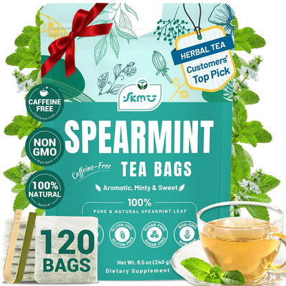 Spearmint Tea (120 Herbal Tea Bags) | Healthy & Refreshing Mint Tea | Supports Digestion & Wellness, Caffeine - Free, Non-GMO