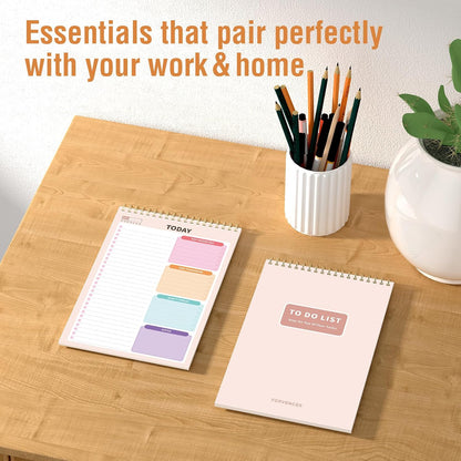 Forvencer To Do List Notepad (6.5 x9.8), To Do List Notebook for Work, Undated Daily Planner Organizer for Tasks Checklist & Goal Planning, To Do List Perfect for Office, School, Cute