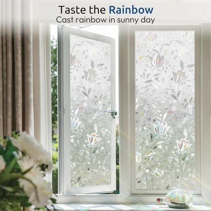 rabbitgoo Window Privacy Film One Way Window Tint for Home, Removable Reflective Heat Sun Blocking Anti UV Glass Door Covering, Mirror Tinting Film House Office, 17.5 Inch X 6.5 Feet, Black Silver
