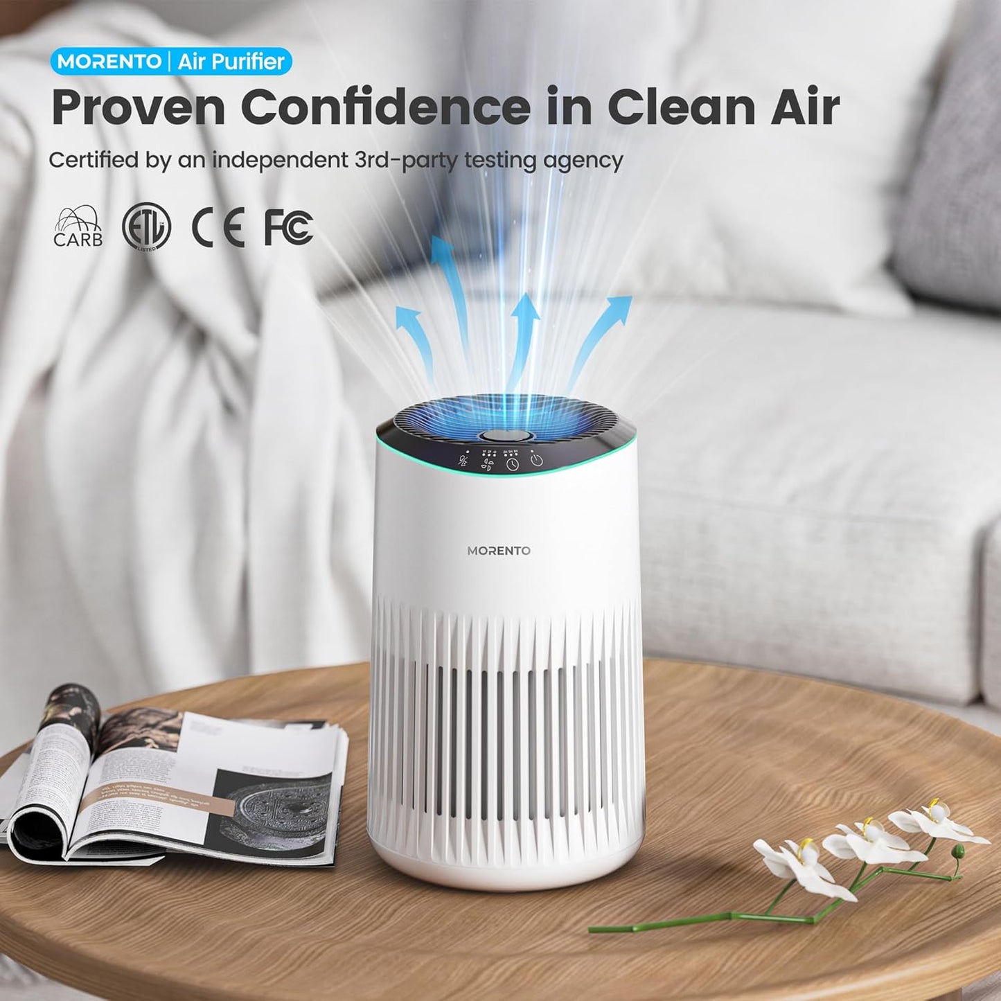 Air Purifiers for Bedroom Home for Smoke Pet Dander Odors 2 Pack Ivory