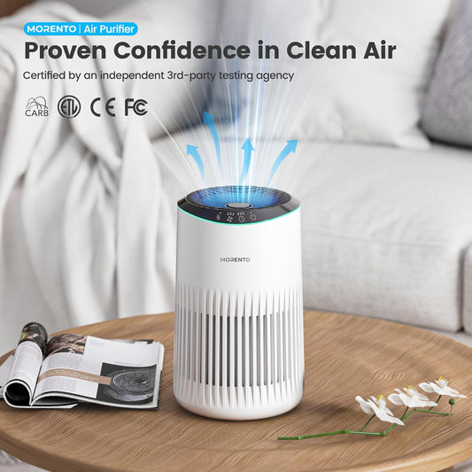 Air Purifiers for Bedroom Home for Smoke Pet Dander Odors 2 Pack Ivory