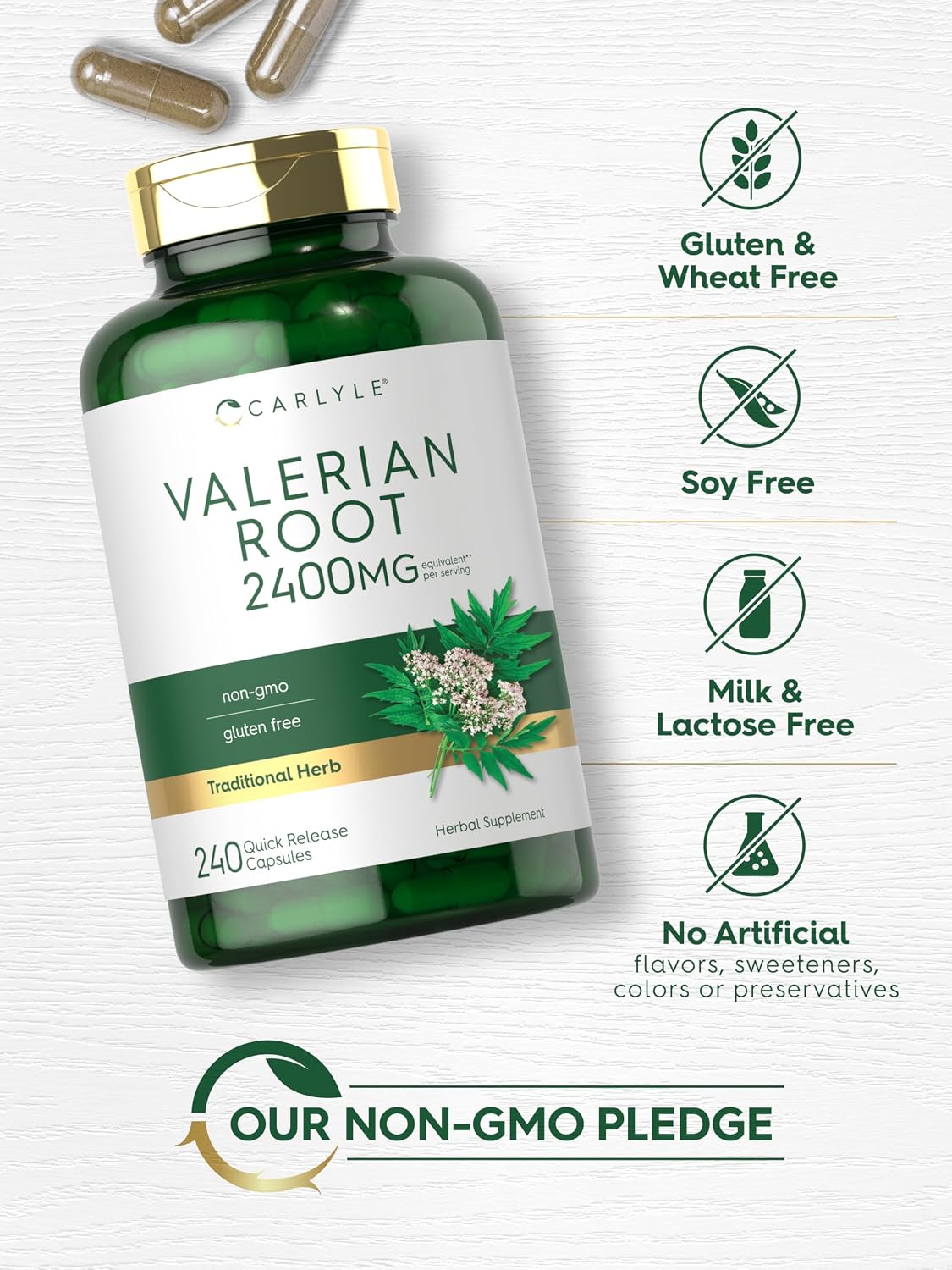 Carlyle Valerian Root Extract Supplement | 240 Capsules
