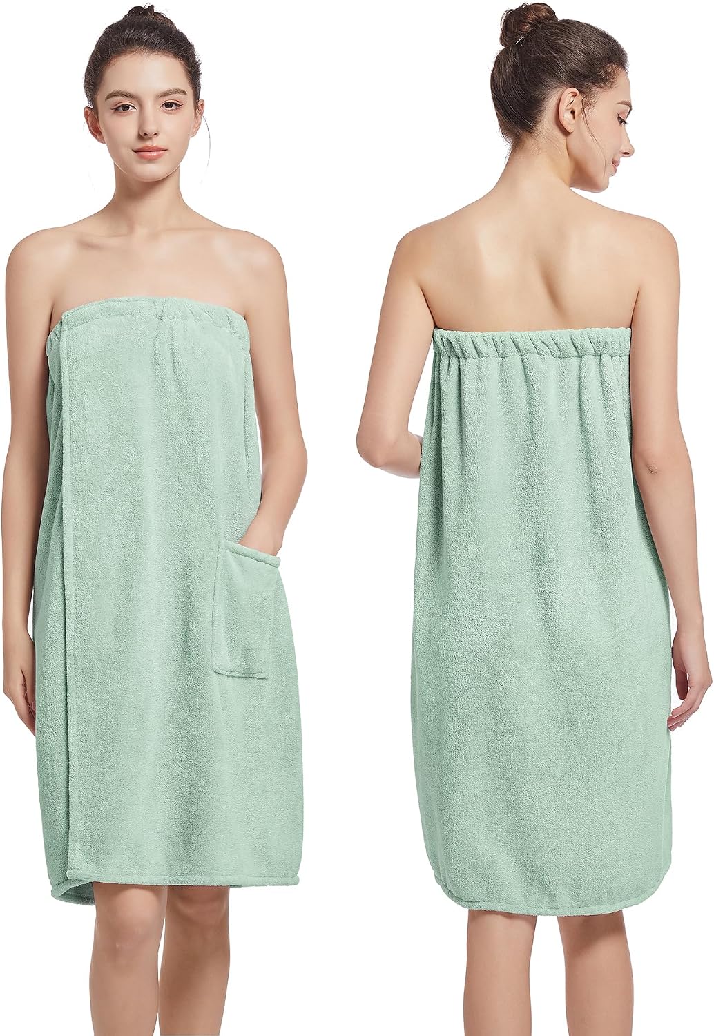 Women'S Soft Wrap Towel Full Length，Bath Robe After Shower Female Plush Long，Spa Bathrobes Lightweight With Pockets