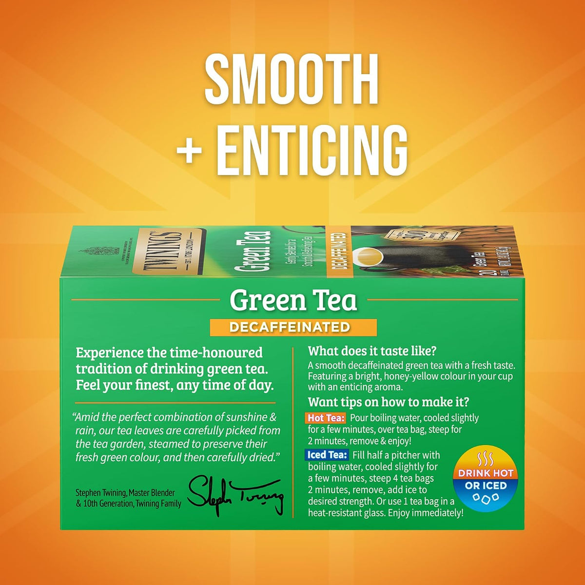 Twinings Decaffeinated Green Tea Bags, 20 CT Box (6 Pack)